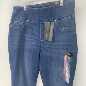 NEW Women's Lee Slim Fit Mid Rise Sculpting Pull On Jeans 14 Medium Expedition